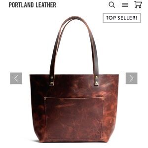 Portland Leather Large Tote in Lava Gently Used with/ great character & pull up